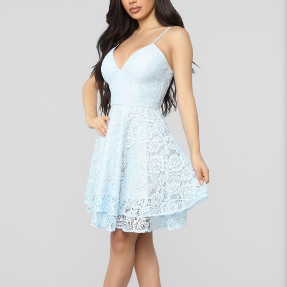 Lacey baby blue dress fashion nova